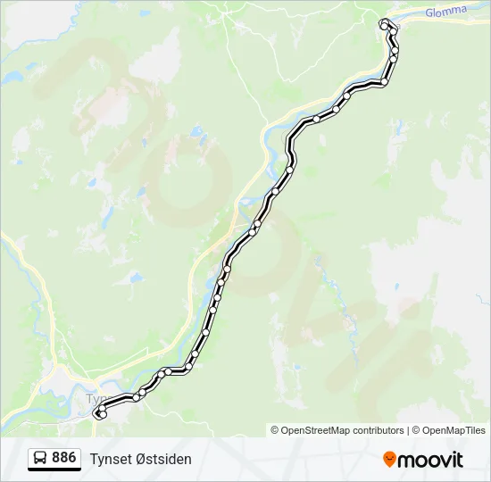 886 Bus Line Map
