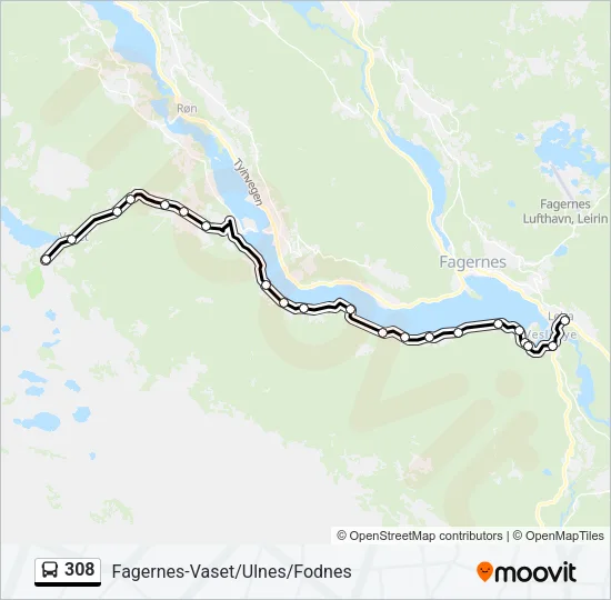 308 Bus Line Map