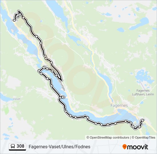 308 bus Line Map