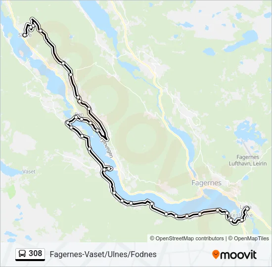 308 Bus Line Map
