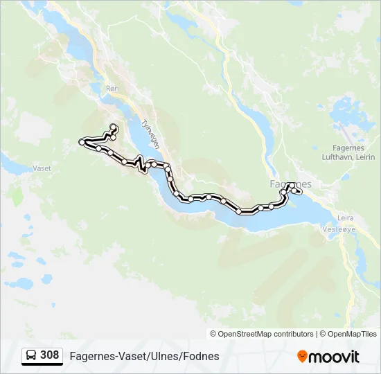 308 Bus Line Map