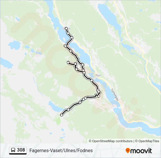 308 Bus Line Map