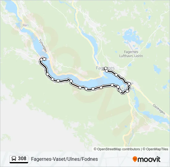 308 Bus Line Map