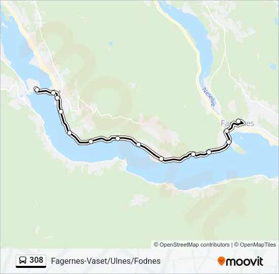 308 Bus Line Map