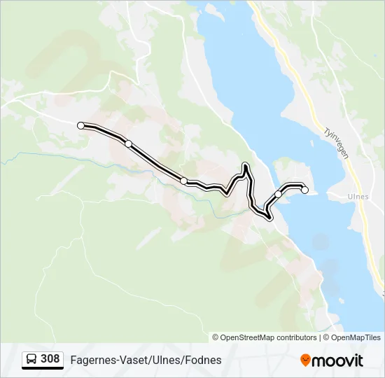 308 Bus Line Map