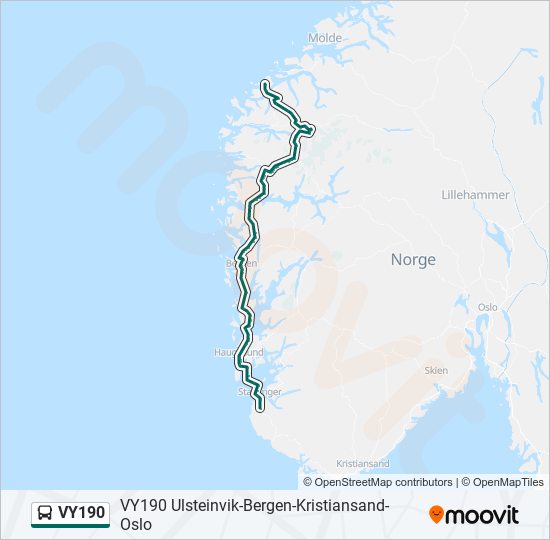 VY190 bus Line Map