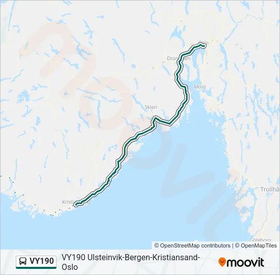 VY190 Bus Line Map