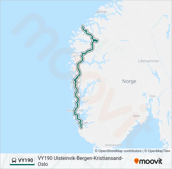 VY190 Bus Line Map