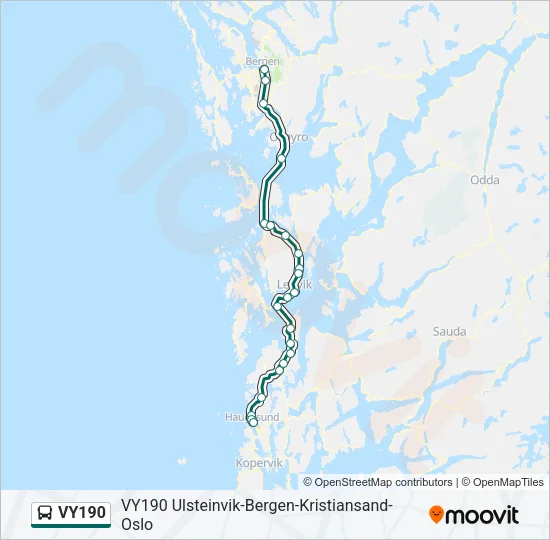 VY190 Bus Line Map