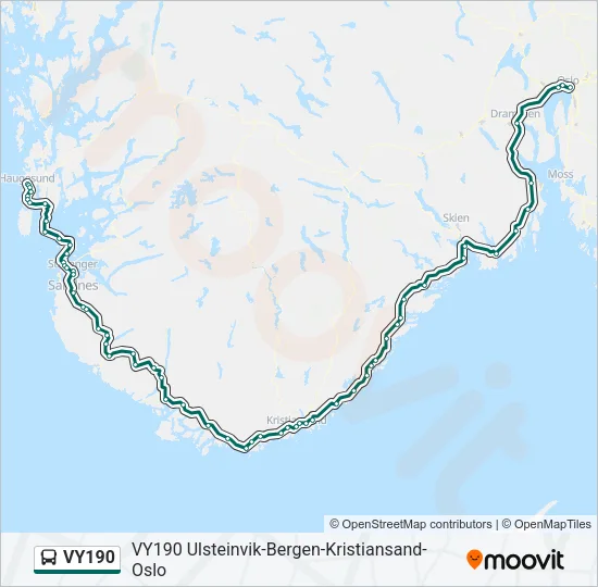 VY190 Bus Line Map