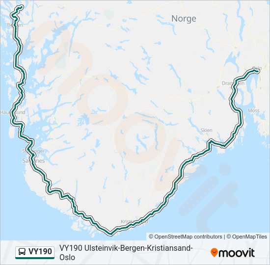 VY190 Bus Line Map