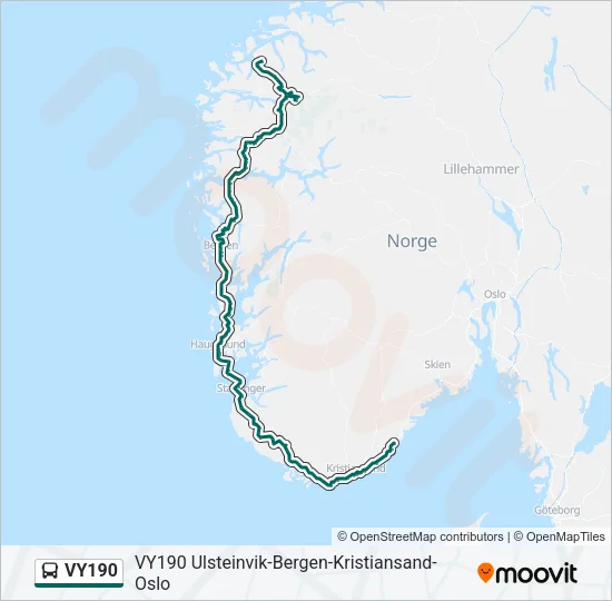 VY190 Bus Line Map