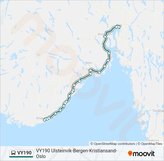VY190 Bus Line Map