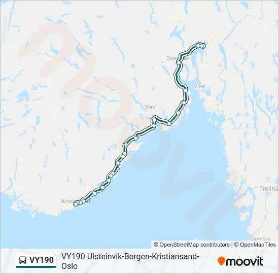 VY190 Bus Line Map