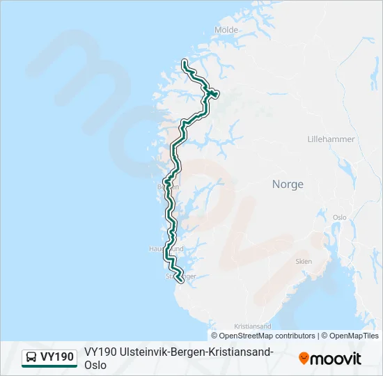 VY190 Bus Line Map