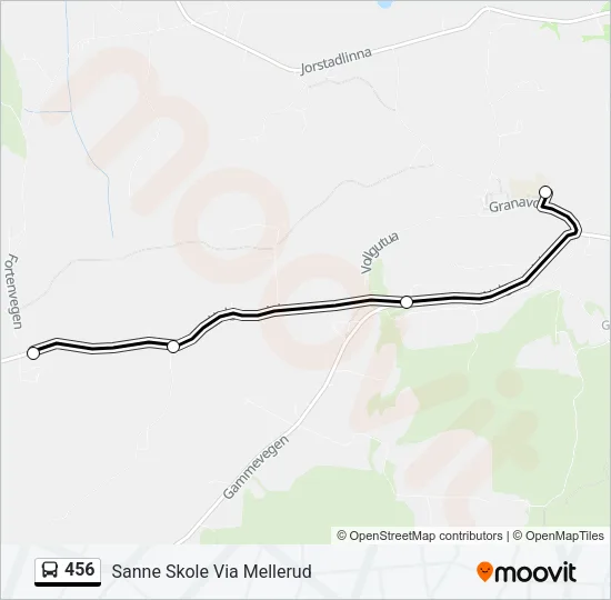 456 Bus Line Map