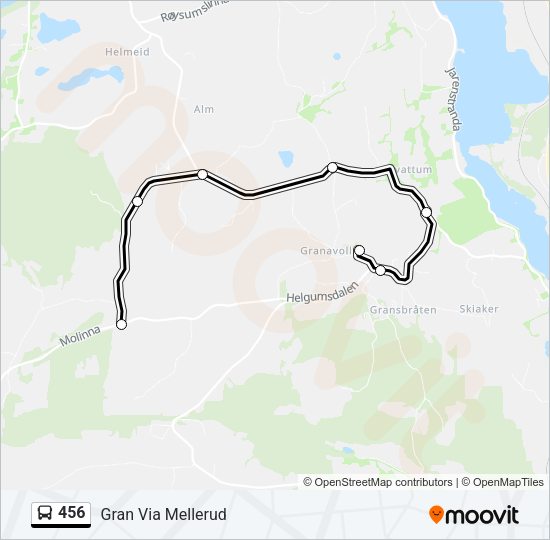 456 Bus Line Map