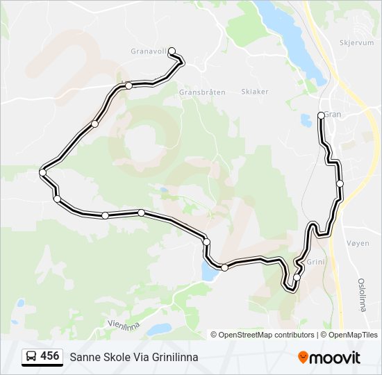 456 Bus Line Map