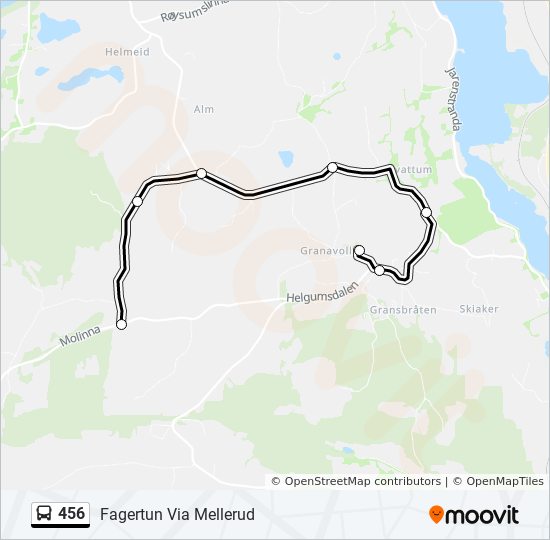 456 bus Line Map