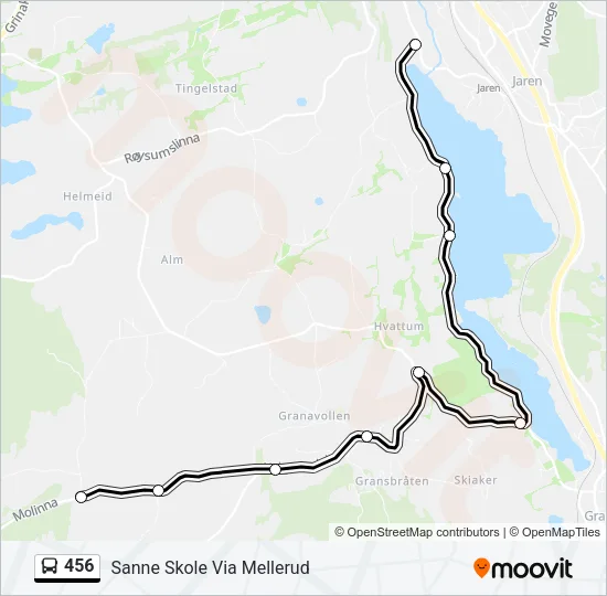 456 Bus Line Map