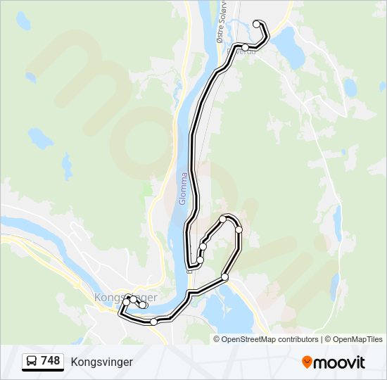748 Bus Line Map
