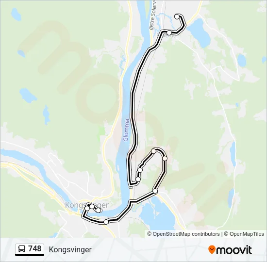 748 buss Linjekart
