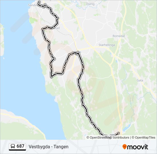 687 bus Line Map