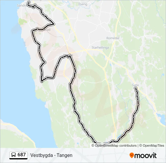 687 Bus Line Map