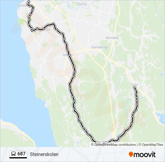 687 bus Line Map