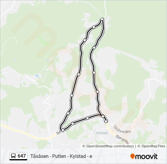 647 bus Line Map