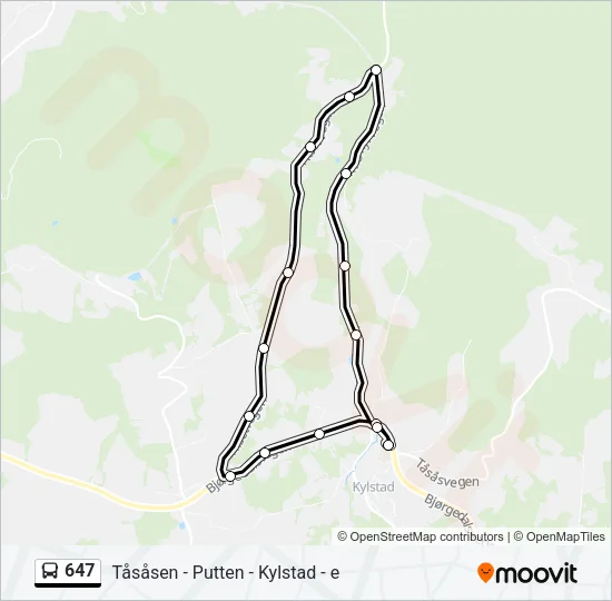 647 Bus Line Map