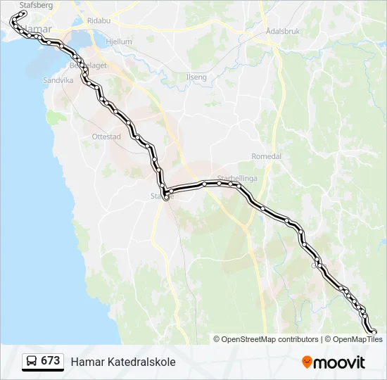 673 Bus Line Map