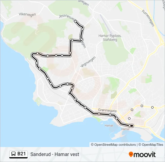 B21 Bus Line Map