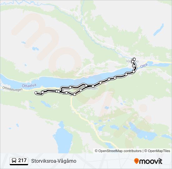 217 bus Line Map