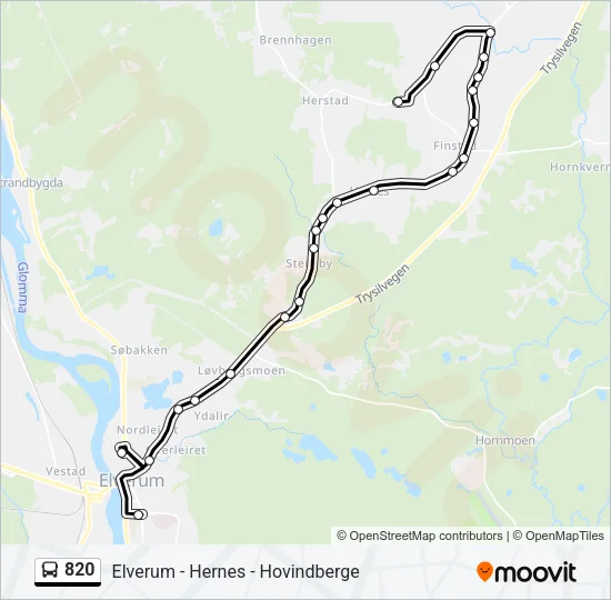 820 Bus Line Map