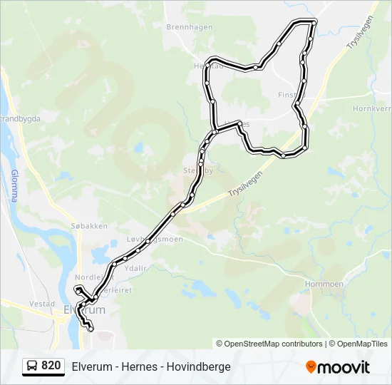 820 Bus Line Map