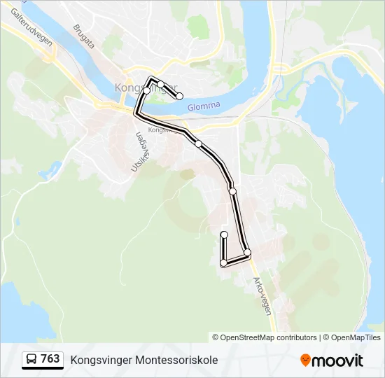 763 Bus Line Map