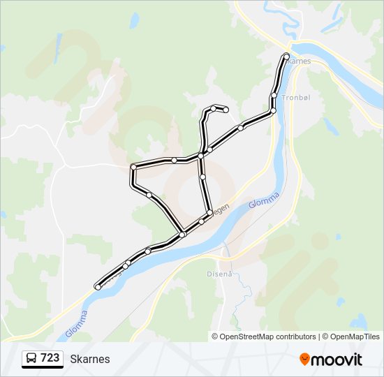 723 bus Line Map