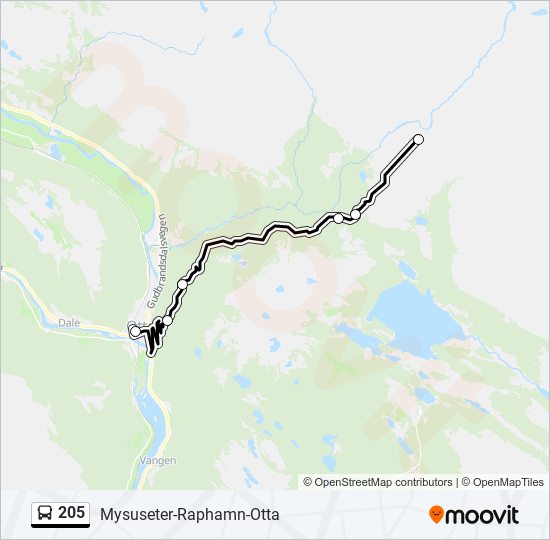 205 bus Line Map