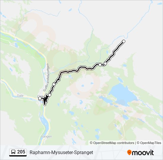 205 bus Line Map