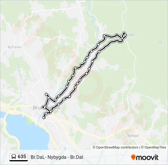 635 Bus Line Map