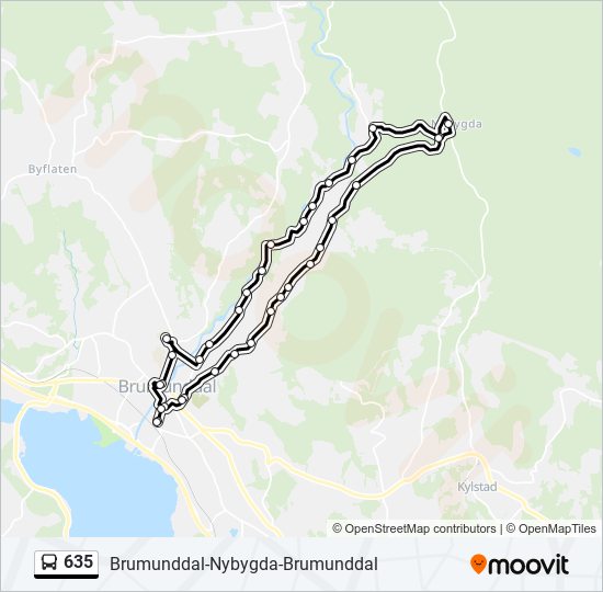 635 bus Line Map