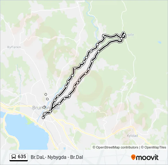 635 Bus Line Map