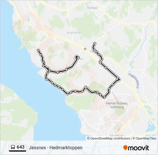 643 Bus Line Map
