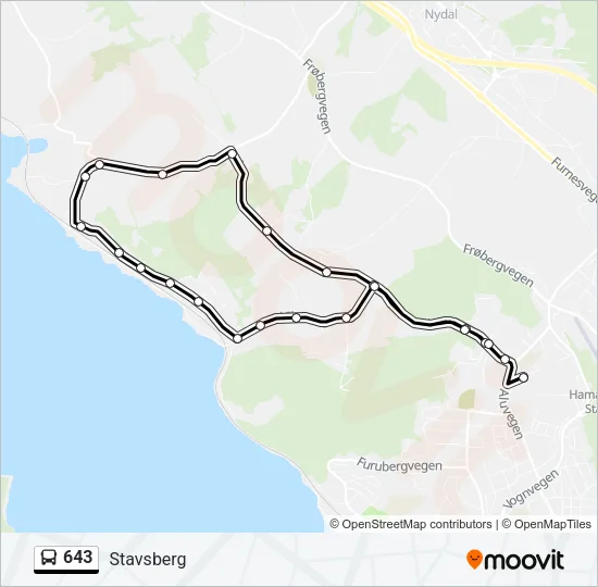 643 Bus Line Map