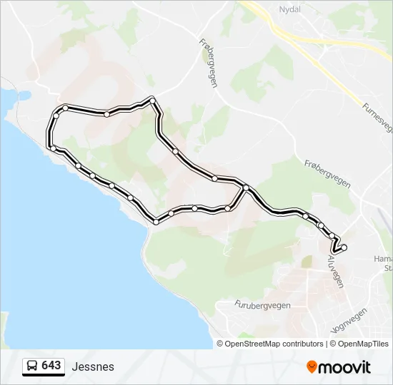 643 Bus Line Map