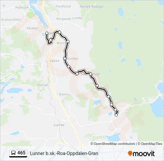 465 Bus Line Map