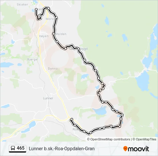 465 Bus Line Map
