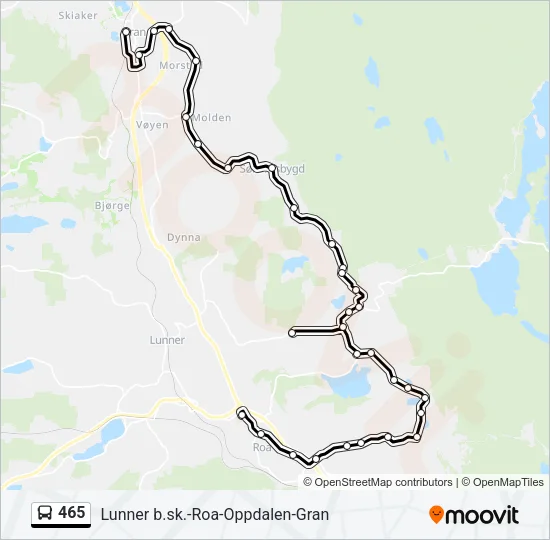 465 Bus Line Map