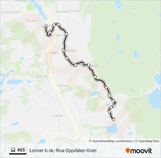 465 Bus Line Map